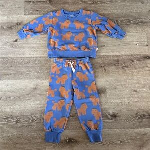 Tiny cottons French poodle Paris beret sweatshirt, sweatpants sweatsuit set 6Y